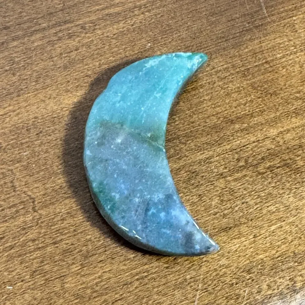2.5in Gemstone Crescent Moon DIY Jewelry Wrapping Natural Stone Blue Purple